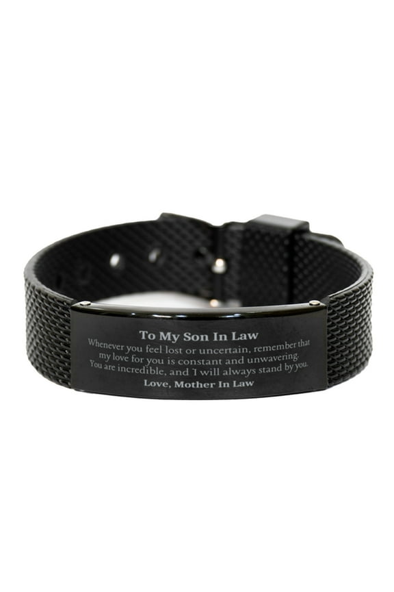 Special Mesh Bracelet for Son In Law | Engraved Love from Mother In Law | Unique Confidence Gift for Birthday, Christmas, Graduation