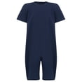 thumbnail image 1 of Special Needs Clothing Adaptive Bodysuit For Adults, Zip back Short Sleeve Short Leg Jumpsuit, By Kaycey, Navy, XX Large, 1 of 4