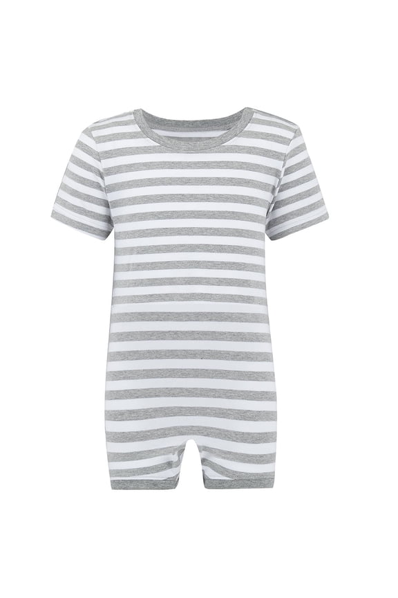 Special Needs Clothing For Older Children, 15-16 Yrs Old, Short Sleeve Bodysuit For Boys And Girls By Kaycey, Grey-White