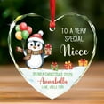 thumbnail image 1 of to A Very Special Niece Glass Ornament Christmas, Personalized Ornament Git for Baby Girls Granddaughter from Uncle, Penguin Niece Keepsake Xmas, Custom Name Text & Year Special Nieces Ornaments, 1 of 5