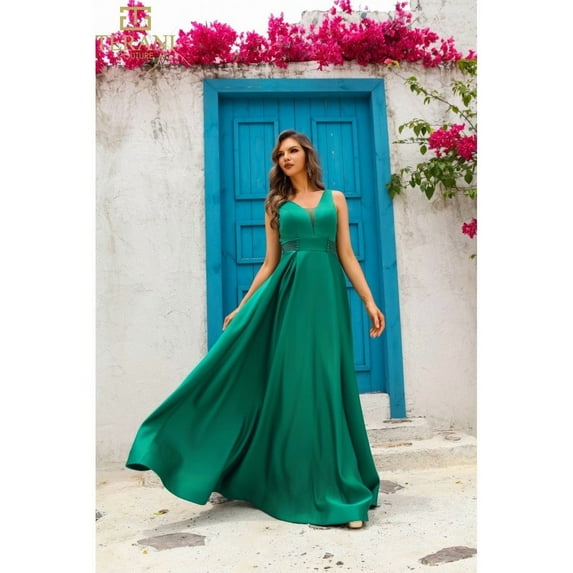 Terani Couture 251P4113 A-Line Long Formal Prom 2026 Ball Gown Dress Emerald Green 14