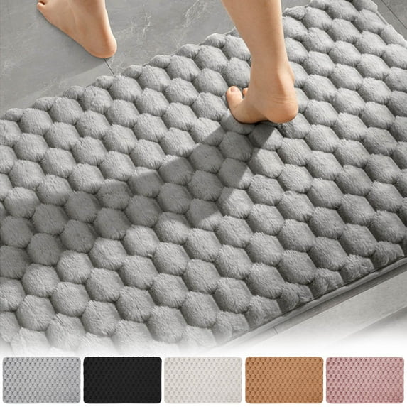 Special Offer,Bathroom Non Slip Mat, Absorbent Drying Wiping, Thick Soft Door Mat, Home Use, Anti-Fall Protection, Non-Slip Surface, Quick Dry, Comfortable, for Household Gift Set|polyester,Black