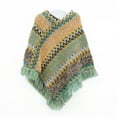 thumbnail image 1 of Special Offer! Beshee Shawl Wraps for Women Cape Thick Scarf Striped Sassel Retro Ladies Ethnic Head Shawl Color Scarf Poncho Sweaters for Women Mint Green, 1 of 8
