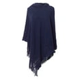 thumbnail image 1 of Special Offer! Beshee Shawl Wraps for Women Fashion Autumn/Winter Knitted Hooded Cape Solid Colour Pullover Cape Warm Scarf Poncho Sweaters for Women Navy, 1 of 3