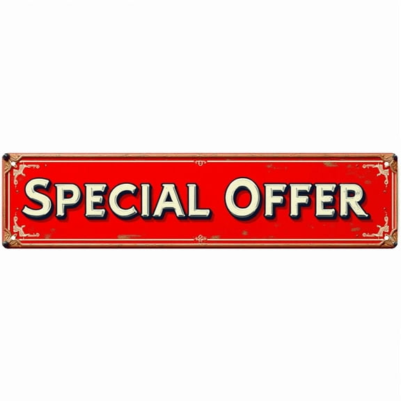 "Special Offer" Tin Sign - 16x4 Inches Retro Shop Decor for Wall, Suitable for Garage Sale, Store, Kitchen | funny signs, vintage decor for home, unique wall decor