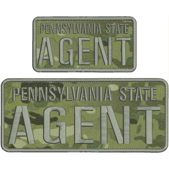 Special Patches Hook On Back Patches for Uniform for Pennsylvania State Agent Embroidery Patch 4X10&Amp;3X6 Hook On Back Gray On Multicam Mod-XC9-DF6336