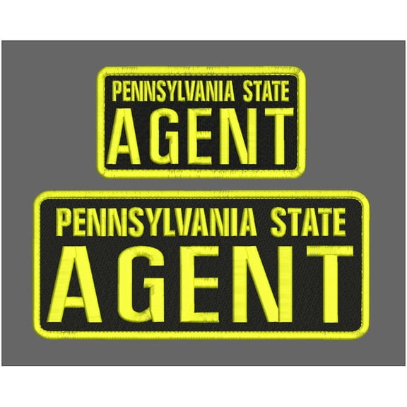 Special Patches Hook On Back Patches for Uniform for Pennsylvania State Agent Embroidery Patch 4X10&Amp;3X6 Hook On Back Yellow On Black Mod-XC9-DF5968