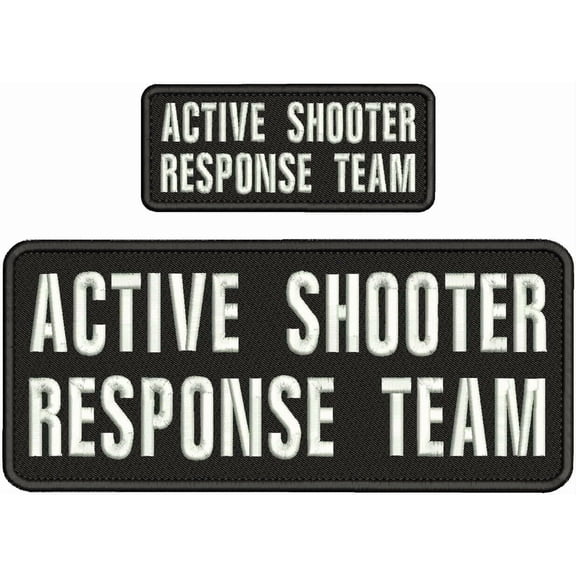 Special Patches Hook On Back Patches for Uniform for Active Shoote R T Embroidery Patch 10X4 &Amp; 5X2 Hook On Back Black/White Mod-XC9-DF1684