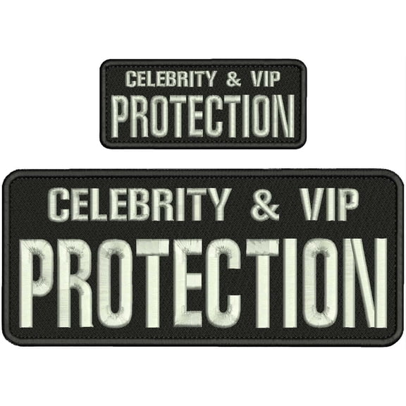 Special Patches Hook On Back Patches for Uniform for Celebrirt &Amp; Vip P Embroidery Patch 10X4 And 5X2 Hook On Back Silver On Black Mod-XC9-DF3233