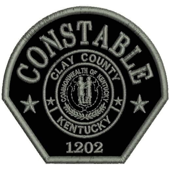 Special Patches Hook On Back Patches for Uniform for Clay County Constable 1202 Emb Patch 3.65X4.10''Hook On Back Black/Gray Mod-XC9-DF5219