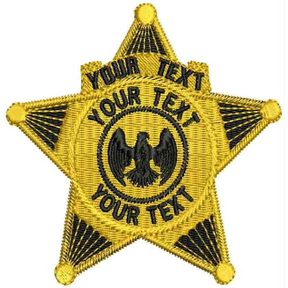 Special Patches Hook On Back Patches for Uniform for Custom Badge 1 Embroidery Patch 4X3.75'' Hook On Back On Back Gold On Black Mod-XC9-DF208