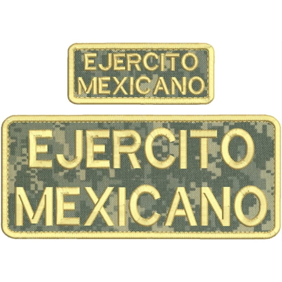 Special Patches Hook On Back Patches for Uniform for Ejercito Mex Embroidery Patch 4X10&Amp;2X5 Hook On Back On Back Tan On Acu Camo Mod-XC9-DF2913