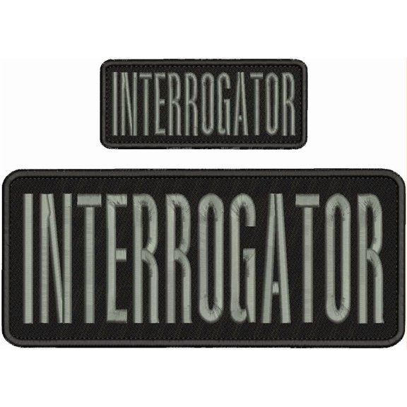 Special Patches Hook On Back Patches for Uniform for Interrogator Embroidery Patch 4X10 &Amp; 2X5 Hook On Back Blk/Gray Mod-XC9-DF1227