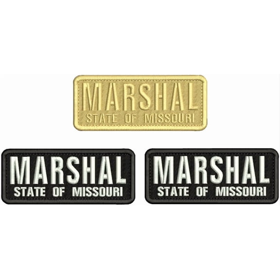 Special Patches Hook On Back Patches for Uniform for "Marshal" S Of M Embroidery Patch 2X5 Hookv On Back Black/Tan/White Mod-XC9-DF2729