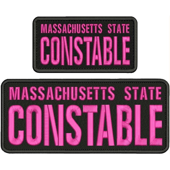 Special Patches Hook On Back Patches for Uniform for Mssachusetts S Constable Emb Patch 4X10 And 3X6 Hook On Back Black/Pink Mod-XC9-DF1573