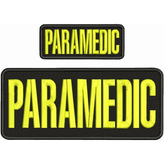 Special Patches Hook On Back Patches for Uniform for Para"Medic" Embroidery Patch 4X10 &Amp;2X5 Hook On Back On Back Yellow On Black Mod-XC9-DF2010
