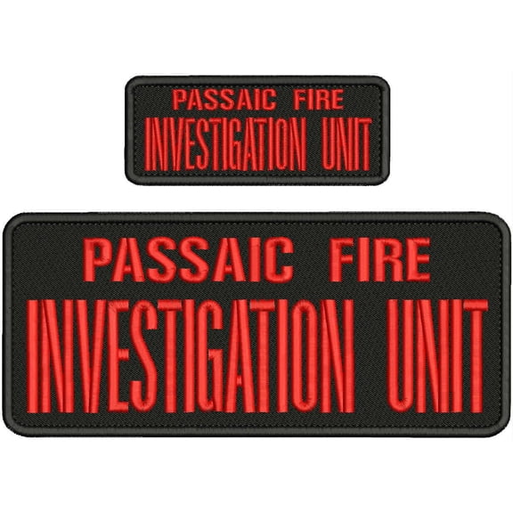 Special Patches Hook On Back Patches for Uniform for Passaic Fire Investigation Unit Emb Patch 4X10&Amp;2X5 Hook On Back Black/Red Mod-XC9-DF5928