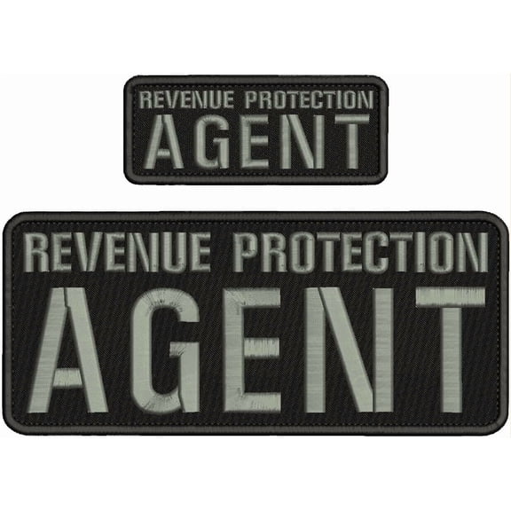 Special Patches Hook On Back Patches for Uniform for R P Agent Embroidery Patch 4X10 And 2X5 Hook On Back Gray On Black Mod-XC9-DF1300