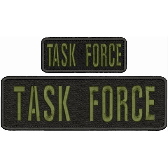 Special Patches Hook On Back Patches for Uniform for Task Force Embroidery Patch 3X10 And 2X5 Hook On Back Od Green On Black Mod-XC9-DF1974