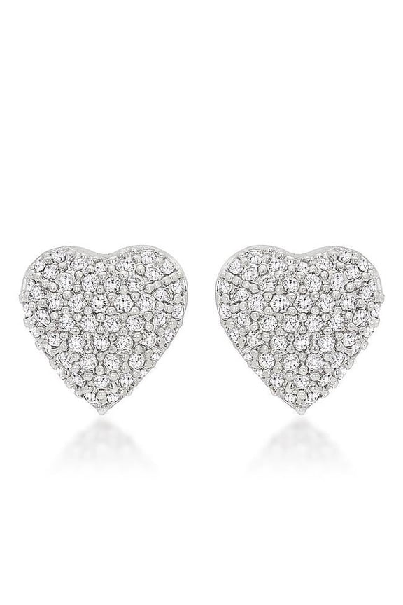Special Pave Heart Earrings