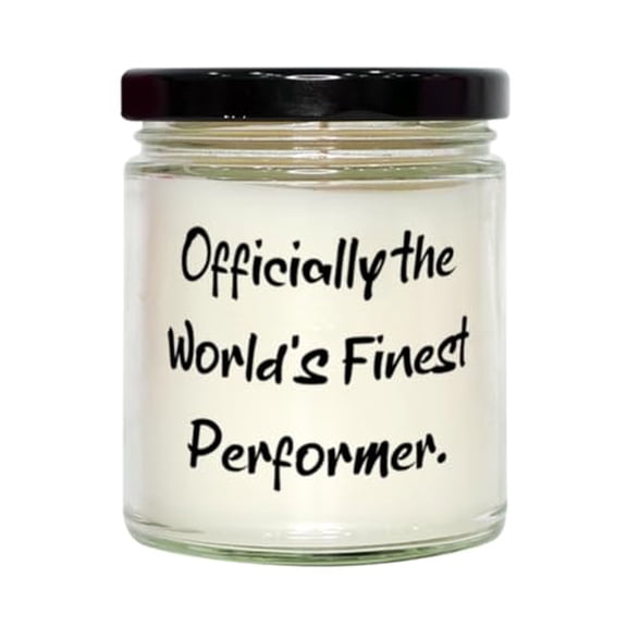 Special Performer Gifts, Officially the World's Finest Performer, Motivational Birthday Scent Candle For Coworkers From