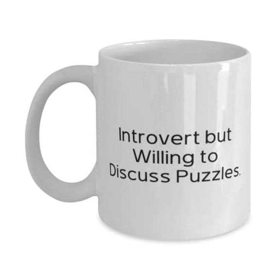 Special Puzzles 15oz Mug, Introvert but Willing to Discuss Puzzles, Present For Men Women, Unique Gifts From, Relationship, Couple, Friends, Family, Love, Anniversary, Birthday