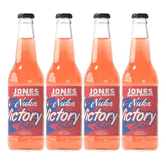 Special Release Nuka Cola Victory | Fallout Merchandise | Cane Sugar Soda | Craft Soda Pop | Soda Soft Drinks | Glass Bottle Soda | Peach & Mango Flavor | (4 Bottles)