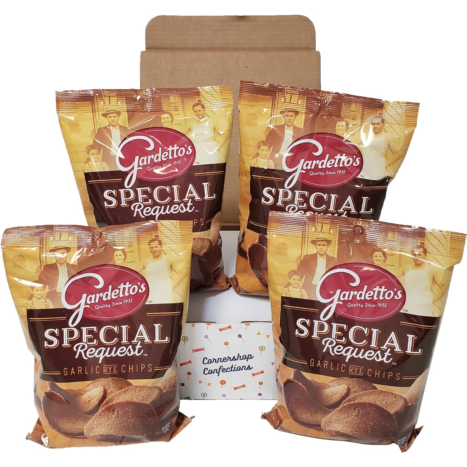 Special Request Garlic Rye Chips Lover's 4 Bag Bulk Pack 4 Separate 8