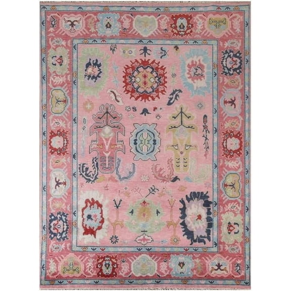 Special Rugs Hand-Knotted Oriental Area Rug Soft Wool Carpet with Vintage Pink Floral Design and Classic Traditional Elegance for Living Room, Bedroom or Dining Room Dcor (2x3 ft)