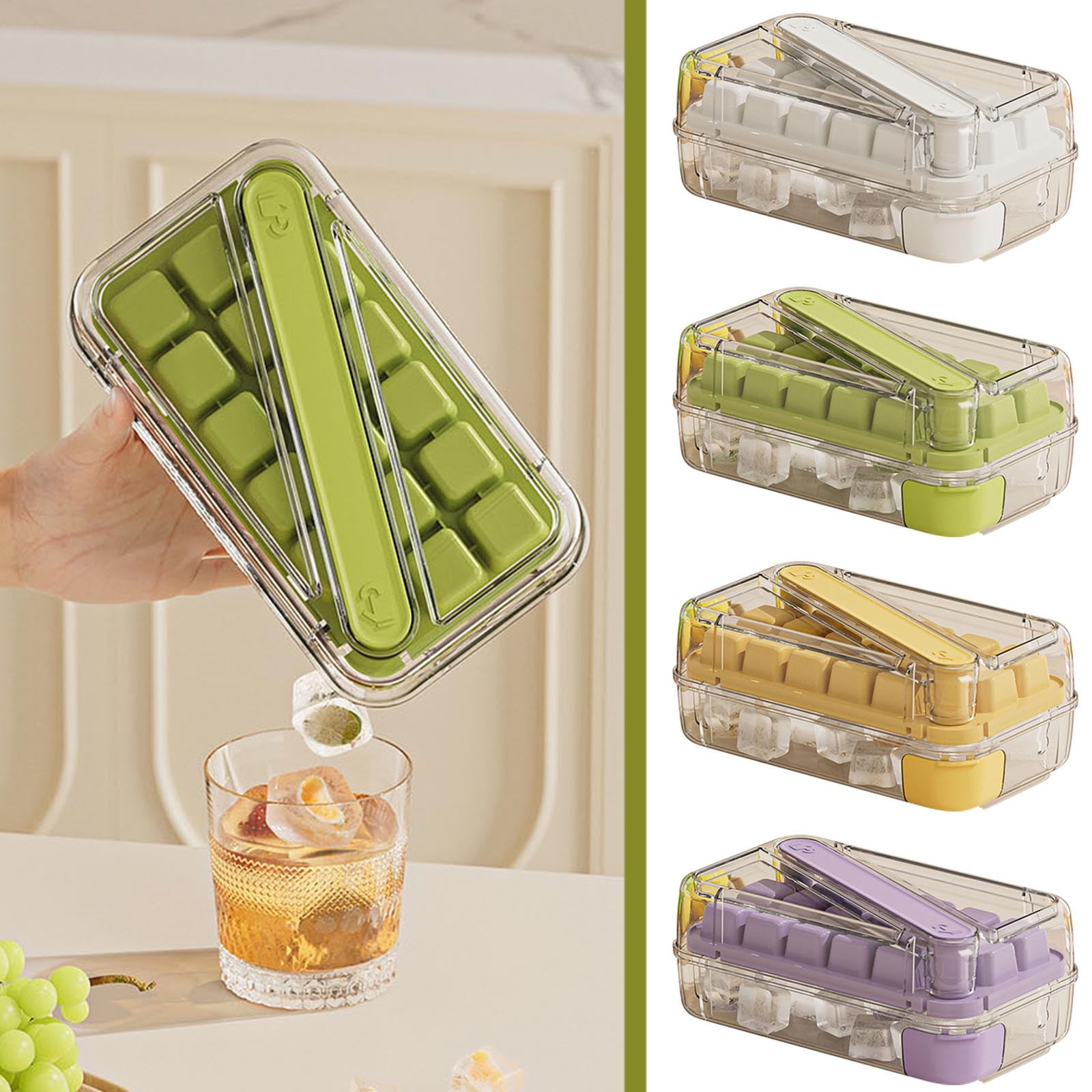 Special Savings, Press-To-Release Ice Tray, Rectangle Tray with Lid ...