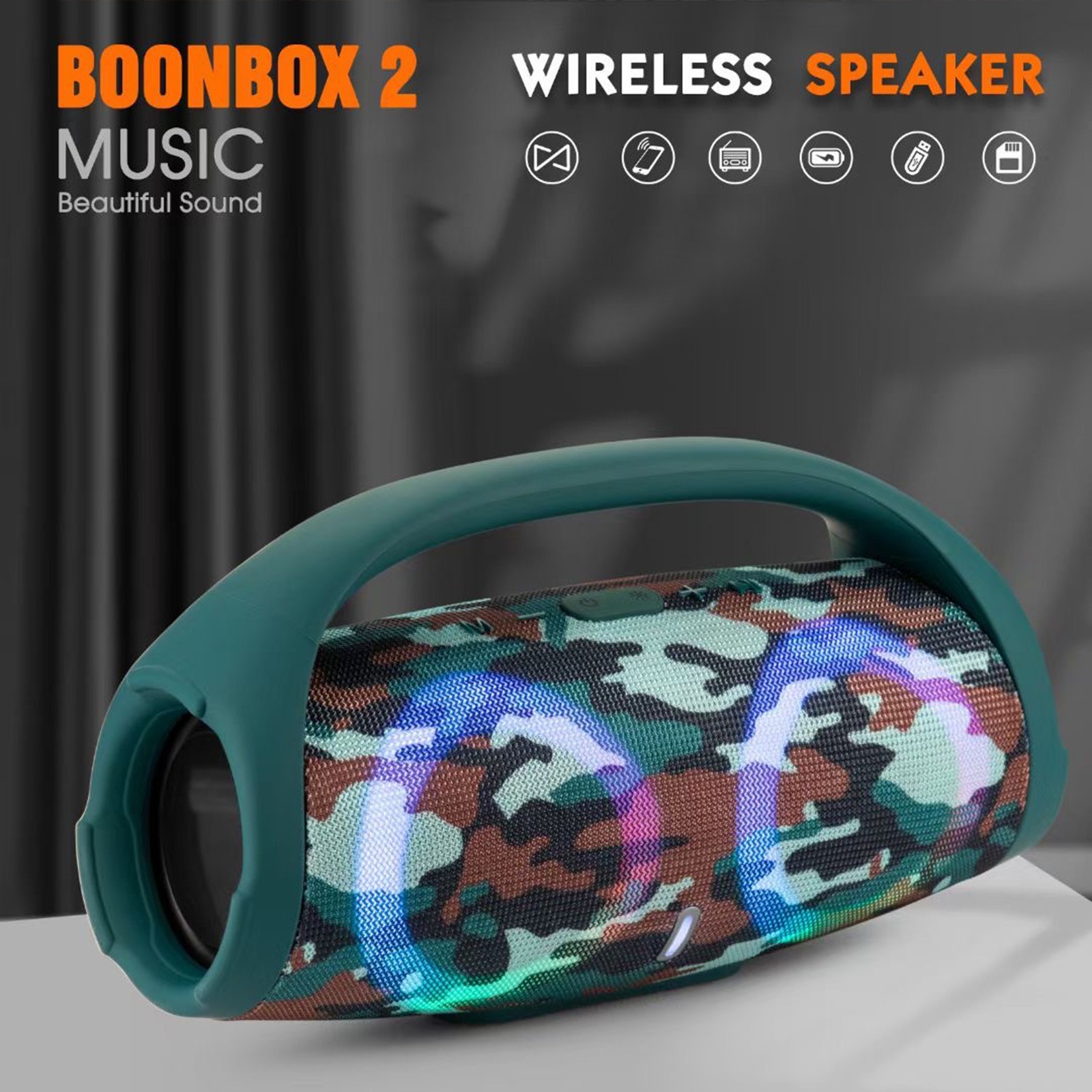 Portable Suction Subwoofer Stereo Waterproof Bluetooth Speaker