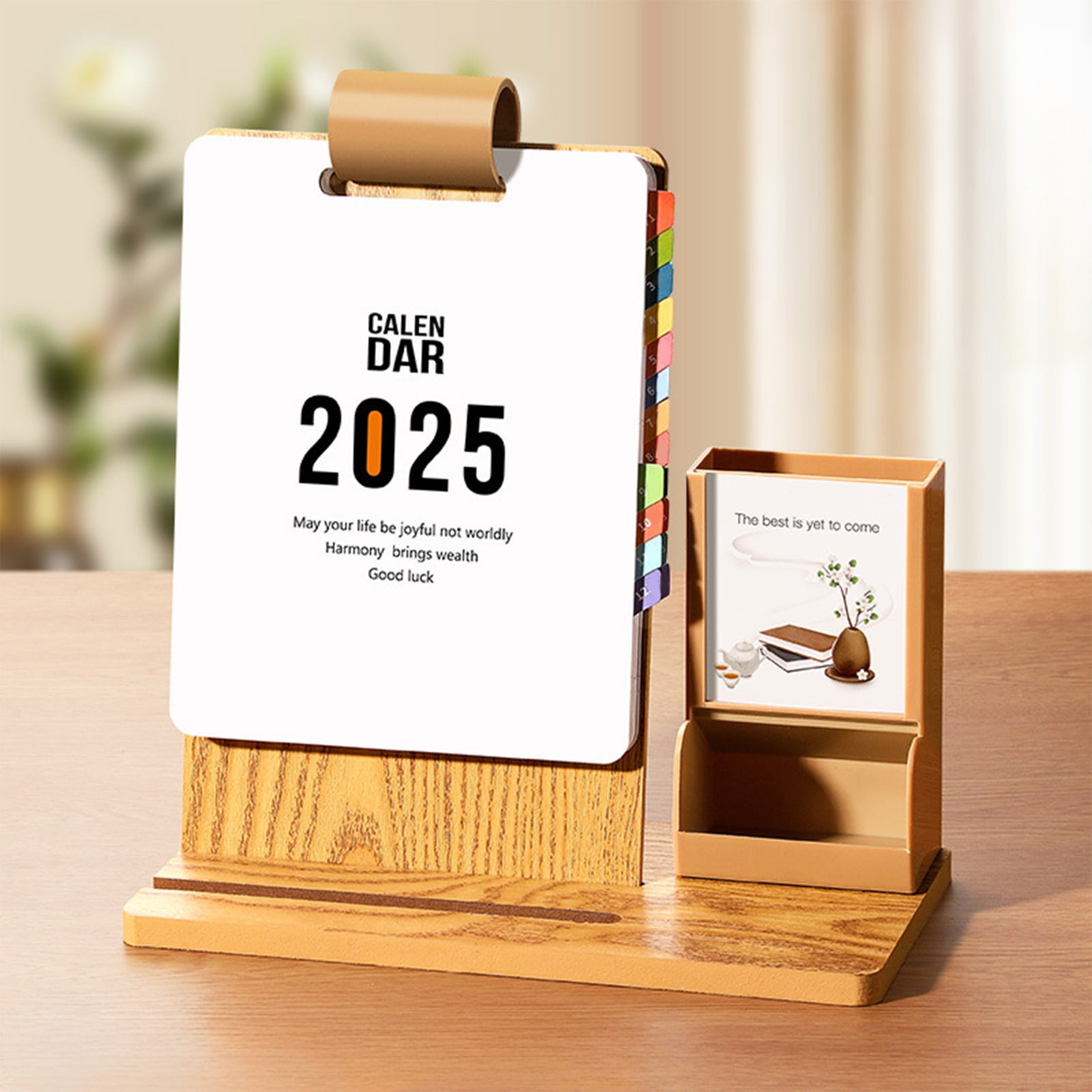Special Savings, Wooden 2025 Desk Calendar Ornament, Desktop Calendar