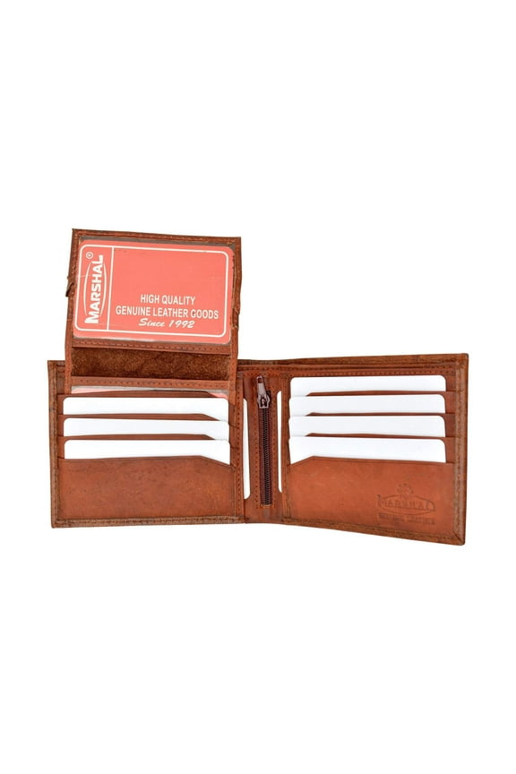 Special Series Ostrich Pattern Mens Leather Removable ID Flap Bifold Wallet 5562 CF