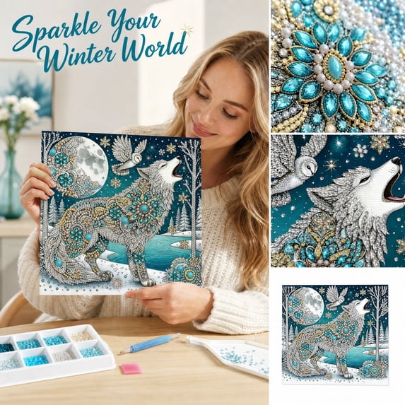 Special Shape Diamond Art Kits for Adults Beginners 5D Diamond Painting Kits DIY Gem Art Crystal Rhinestones Painting Kit for Adults Home Wall Decor,F