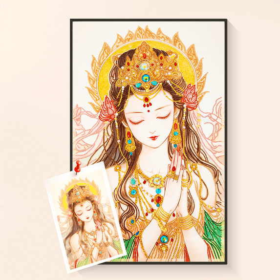 Special Shape Diamond Painting Kits for Adults, Prayer 3D Partial Round Drill Gem Diamond Painting Art Kits, DIY Diamond Puzzles Bead Art Kit for Holiday Wall Art 19.7x29.5in(50x75cm)