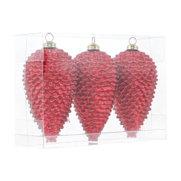Special Shaped Pinecone Christmas Ornaments, 3 Pack Plastic Pine Cone Hanging Pendants for Tree Wreath Party Decor, 3 Pack