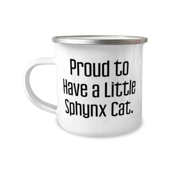 Special Sphynx Cat 12oz Camper Mug, Proud to Have a Little Sphynx Cat, Gifts For Cat Lovers, Present From Friends, For Sphynx Cat