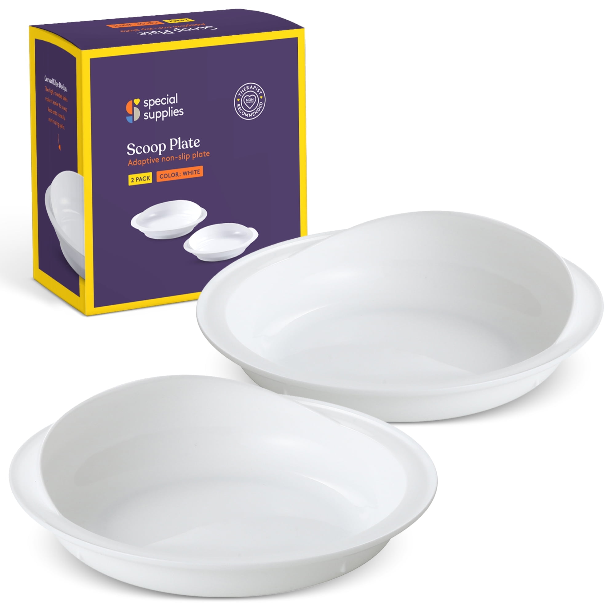 Special Supplies Adaptive Spill-Proof Scoop Plates- Dishes with Wall ...