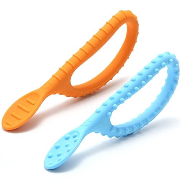 Special Supplies Duo Spoon Loops Oral Motor Therapy Tools – Textured Stimulation Sensory Input for Babies & Toddlers – BPA Free Silicone Utensils  (2 Pack)