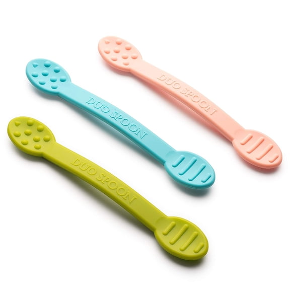 Special Supplies Duo Spoon Oral Motor Therapy Tools – Textured Stimulation Sensory Input for Babies & Toddlers – BPA Free Silicone Utensils (3 Pack)