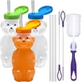thumbnail image 1 of Special Supplies Honey Bear Straw Cup for Babies — Spill-Proof Juice Bottle, 3 Flexible Reusable Straws — Special Needs Assistive Cup, Pack of 1 Bottle, 1 of 11