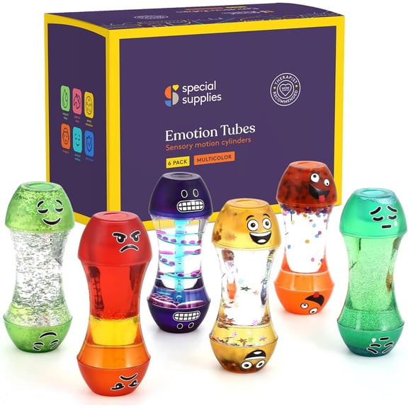 Special Supplies Liquid Motion Bubbler Toy Cool Tubes 6-Pack Colorful Hourglass Timer