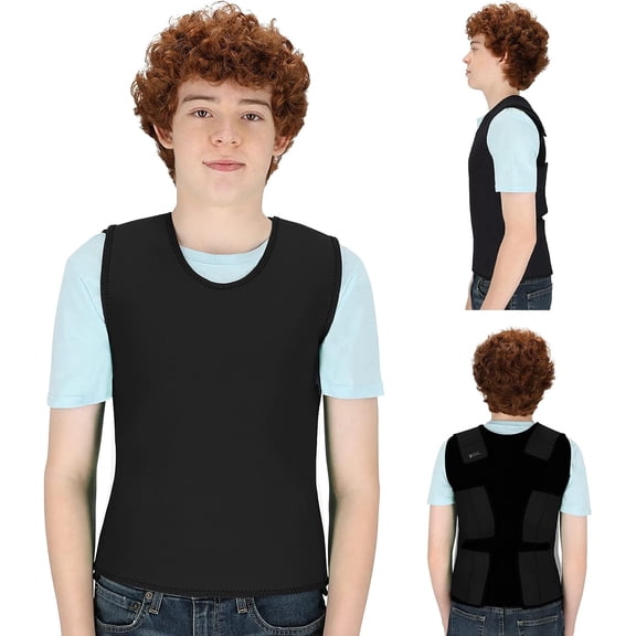 Special Supplies Sensory Compression Vest Deep Pressure Comfort for Autism, Hyperactivity, Mood Processing Disorders, Breathable, Form-Fitting, Kids and Adults (Black, Large 24x42 inches)