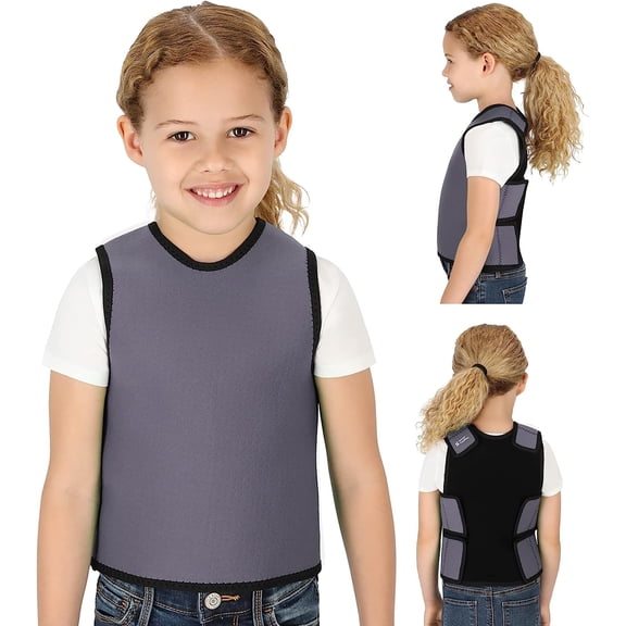 Special Supplies Compression Vest for Kids – Deep Pressure Comfort, Breathable Sensory Wrap for School and Travel – Adjustable Side Straps (Grey, X-Small)