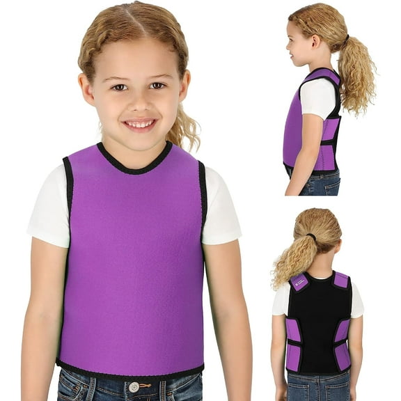 Special Supplies Sensory Compression Vest Deep Pressure Comfort for Autism, Hyperactivity, Mood Processing Disorders, Breathable, Form-Fitting, Kids and Adults (Purple, X-Small 14x24 inches)