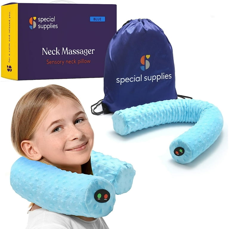 Special Supplies Sensory Vibrating Neck Pillow for Kids and Adults Plush  Velvet Soft Cover with Textured Therapy Stimulation, Mind and Body Calming