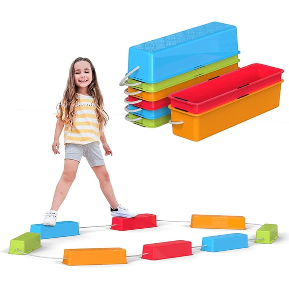 Special Supplies Balance Beam for Kids Colorful Stepping Stones Balancing Beams for Coordination, Active Play, Non-Slip Surface (8 Pack)