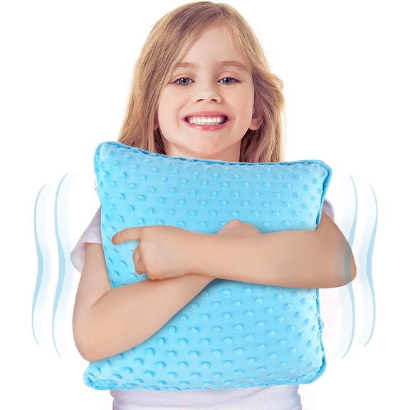 Special Supplies Sensory Vibrating Pillow - Pressure Activated Calm with 3 Modes, Voice Recording & Music - Textured Stimulation Bumps for Kids & Adults (Blue)