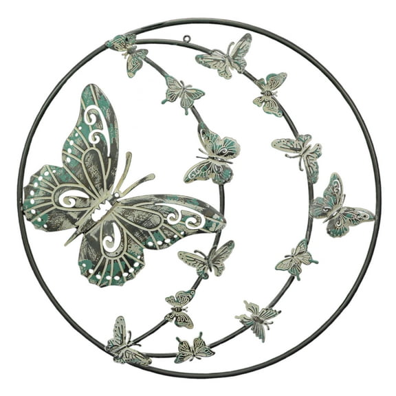 Special T Imports 26 inch Metal Butterfly Wall Hanging Sculpture Decorative Garden Art