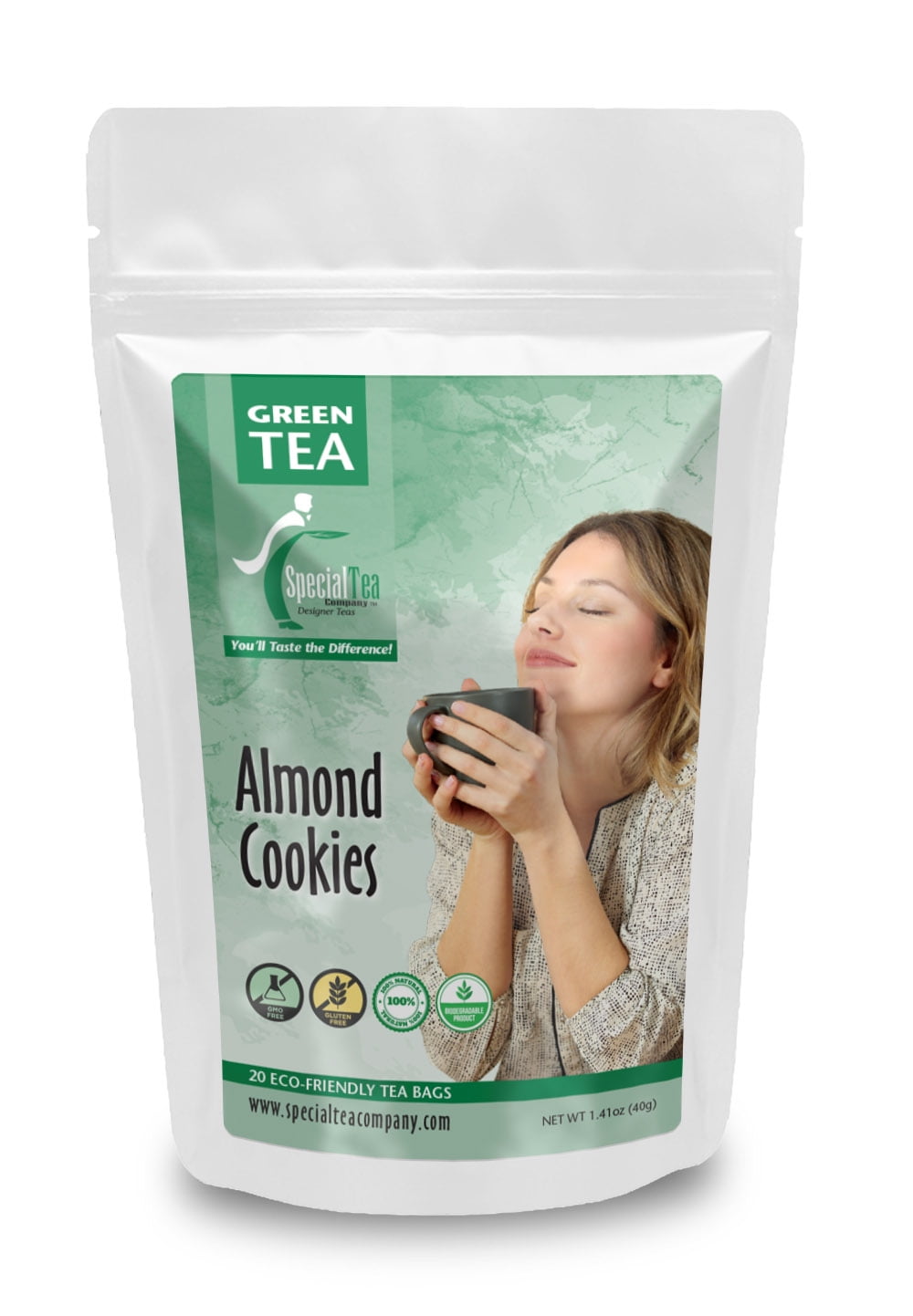 Special Tea Almond Cookies, 20 Green Tea Bags